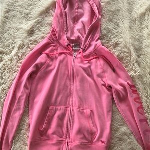 Pink zip-up hoodie